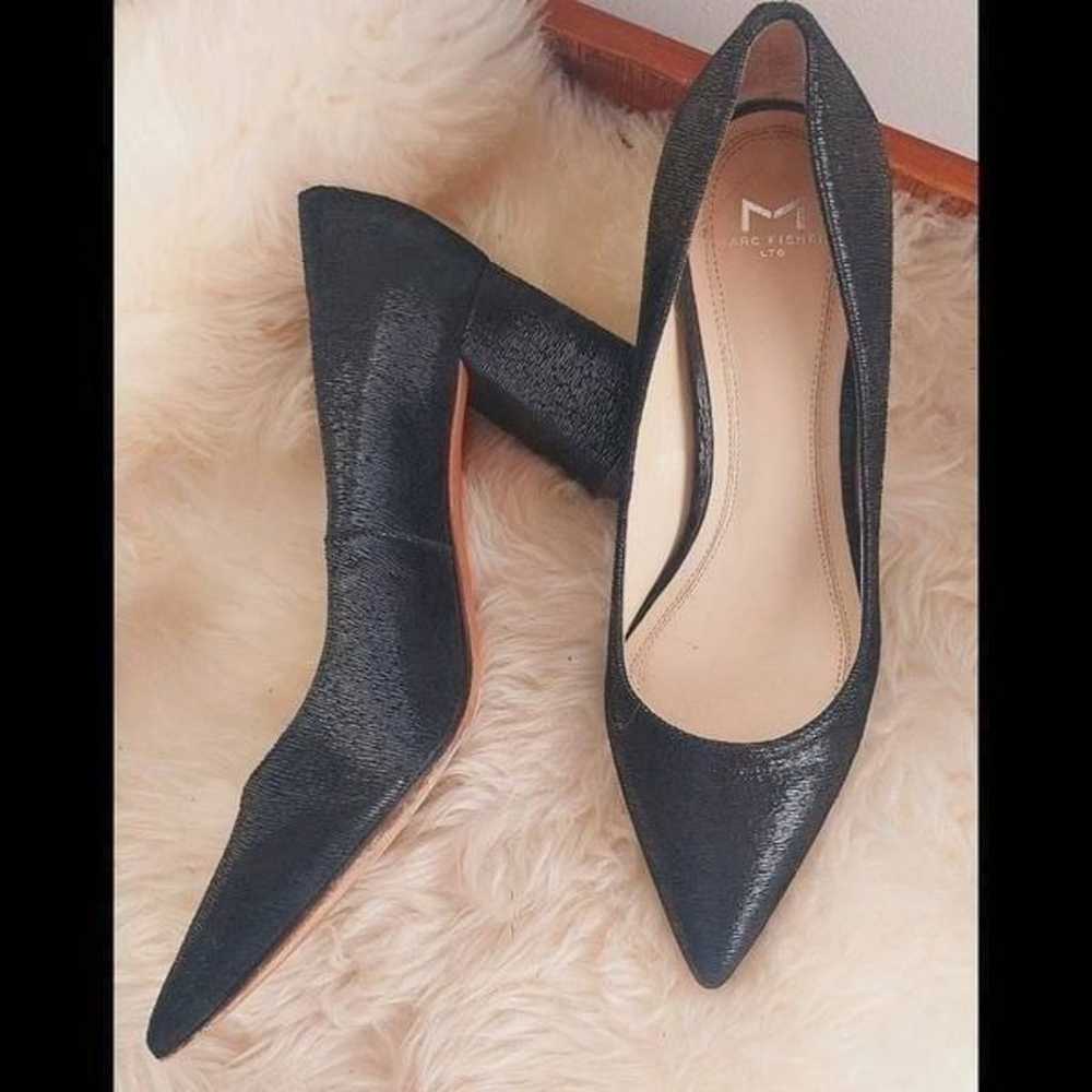 Marc Fisher Black Textured Pointed Toe Block Heel… - image 5