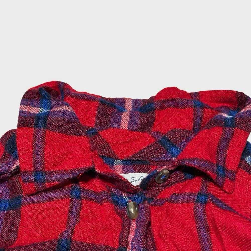 American Eagle Checkered Flannel Shirt Red XS Fal… - image 12