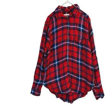 American Eagle Checkered Flannel Shirt Red XS Fal… - image 1