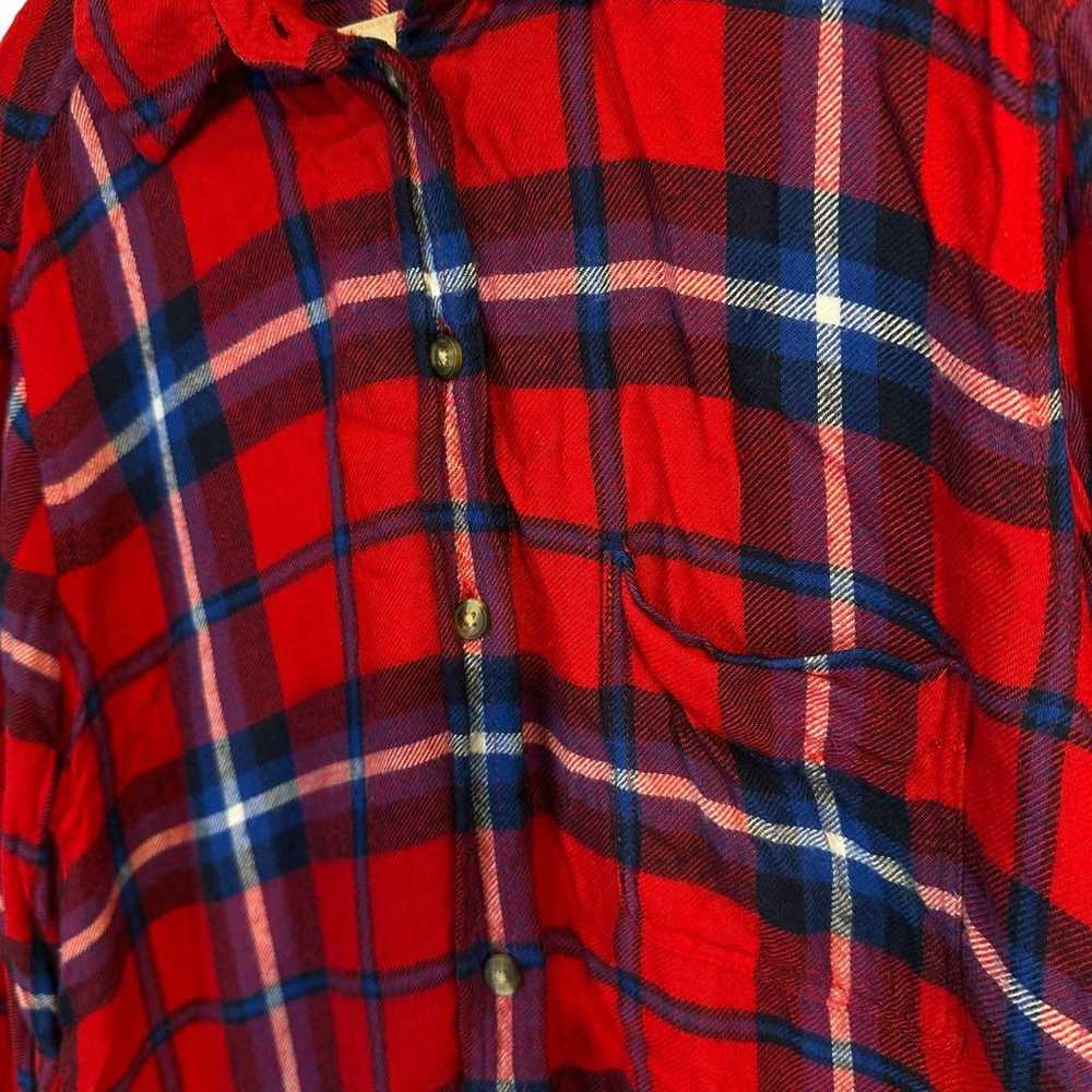 American Eagle Checkered Flannel Shirt Red XS Fal… - image 3