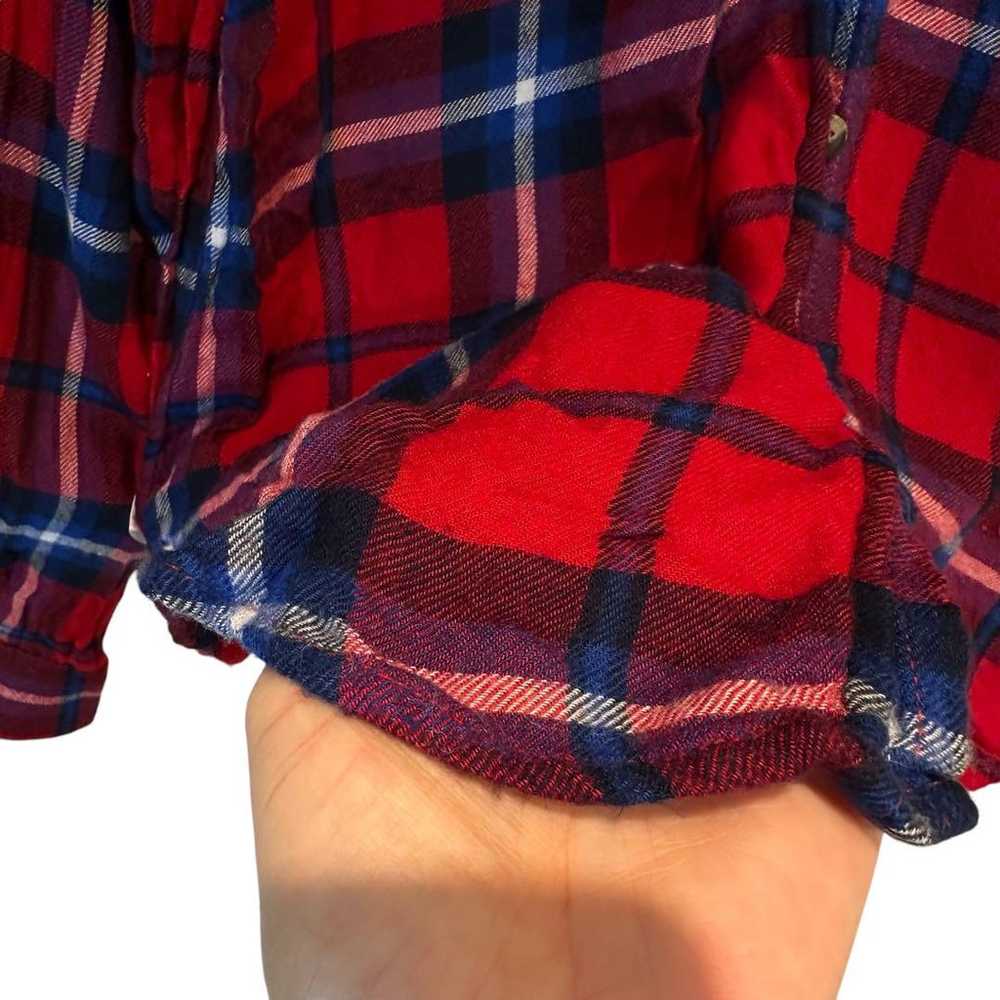 American Eagle Checkered Flannel Shirt Red XS Fal… - image 4