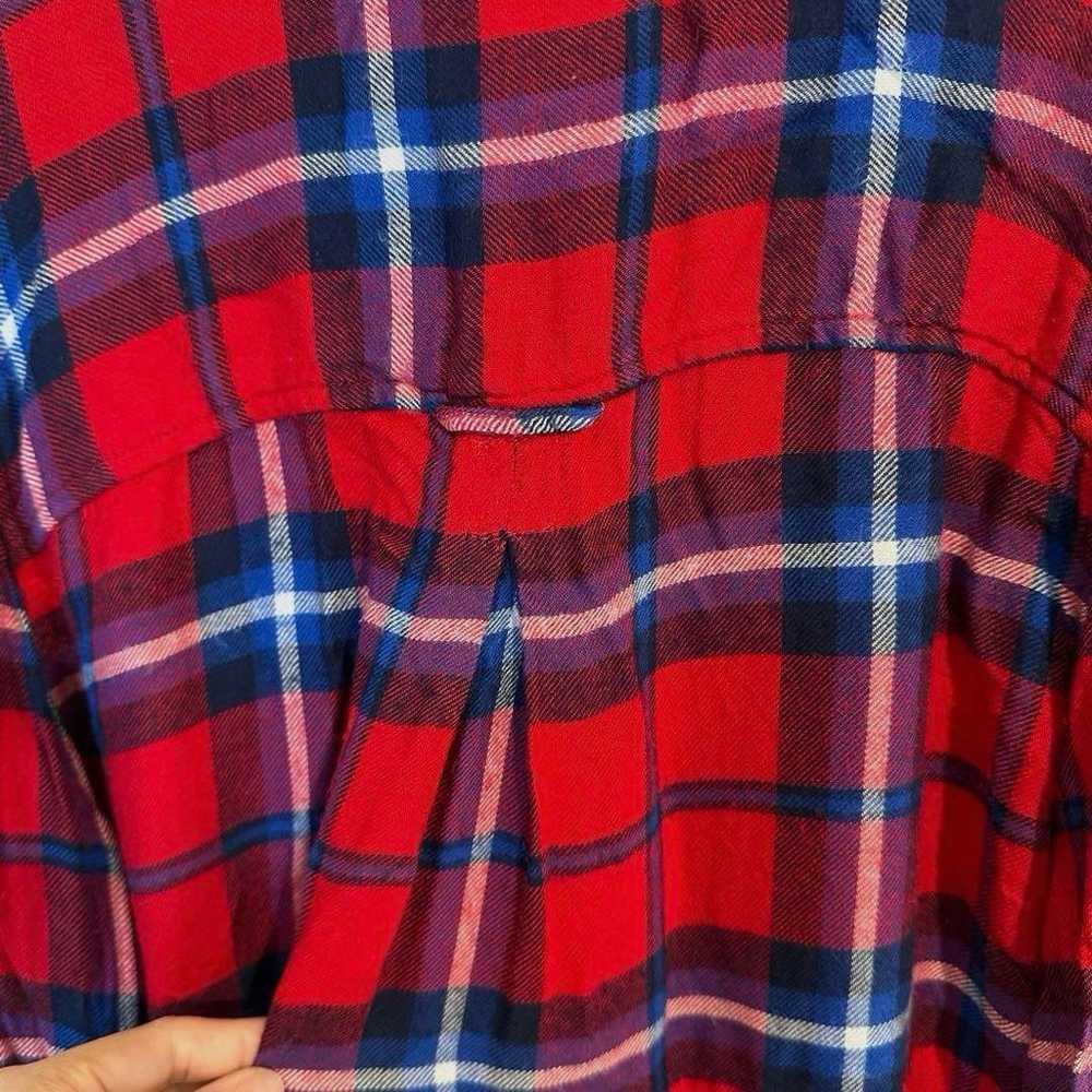 American Eagle Checkered Flannel Shirt Red XS Fal… - image 7