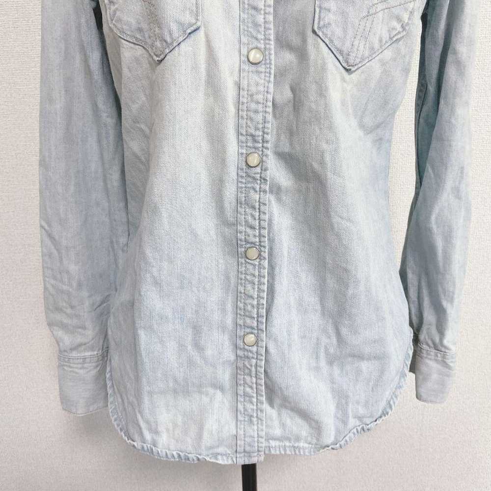 m1179 Gap 【S】 Denim Western Shirt 100% Cotton Lig… - image 4