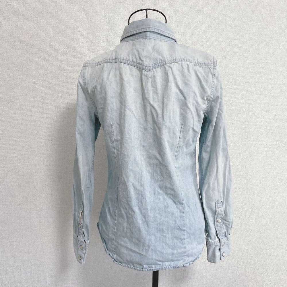 m1179 Gap 【S】 Denim Western Shirt 100% Cotton Lig… - image 7