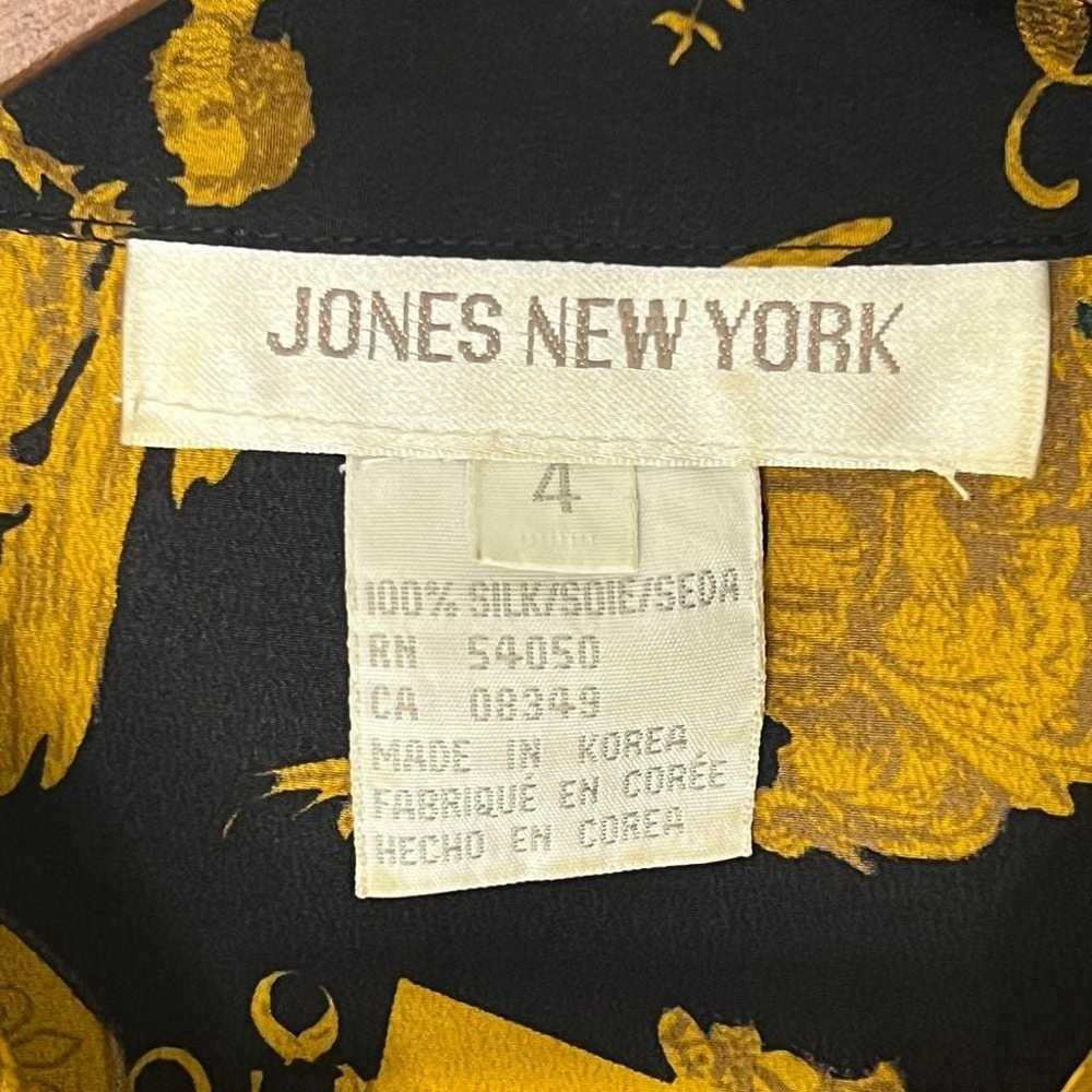 Jones New York Roman Greek 100% Silk Collared Shi… - image 3