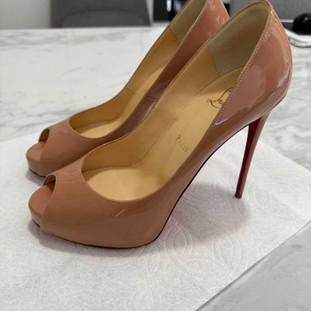 Christian Louboutin beige open-toe high heels - image 1