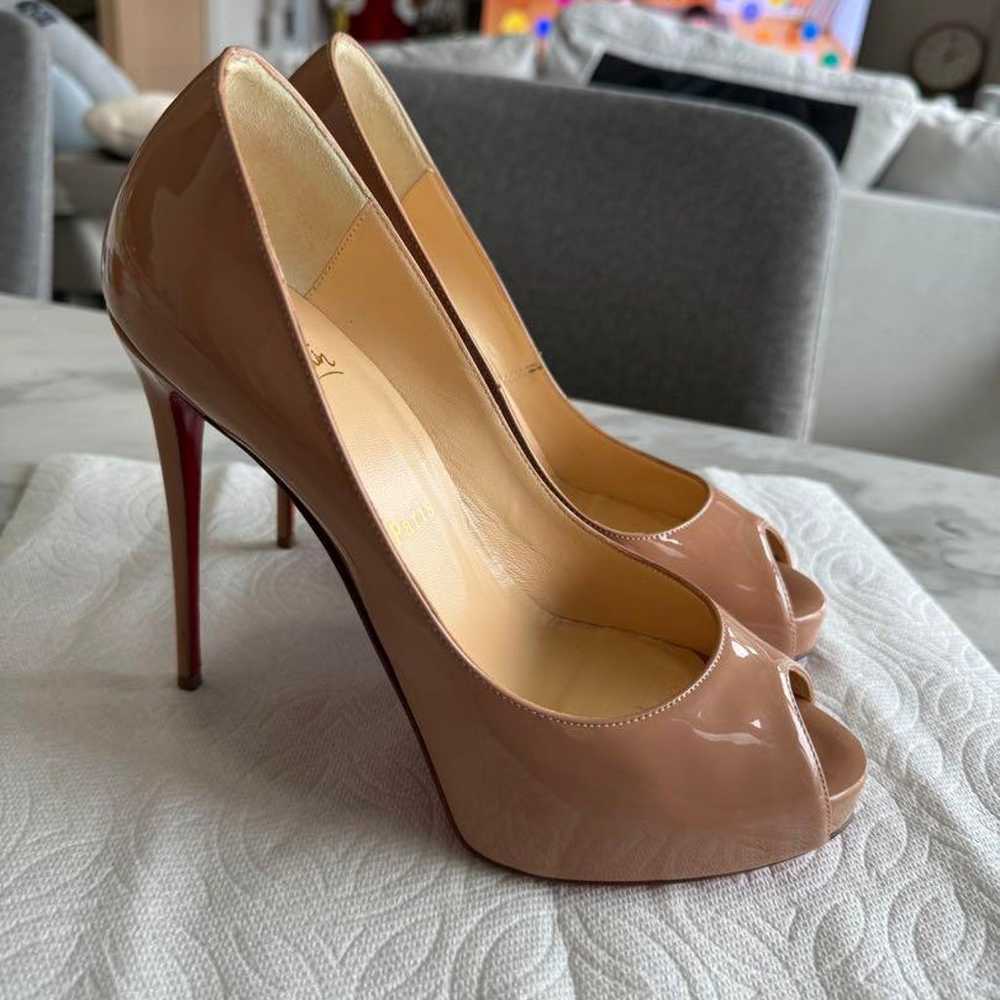 Christian Louboutin beige open-toe high heels - image 2