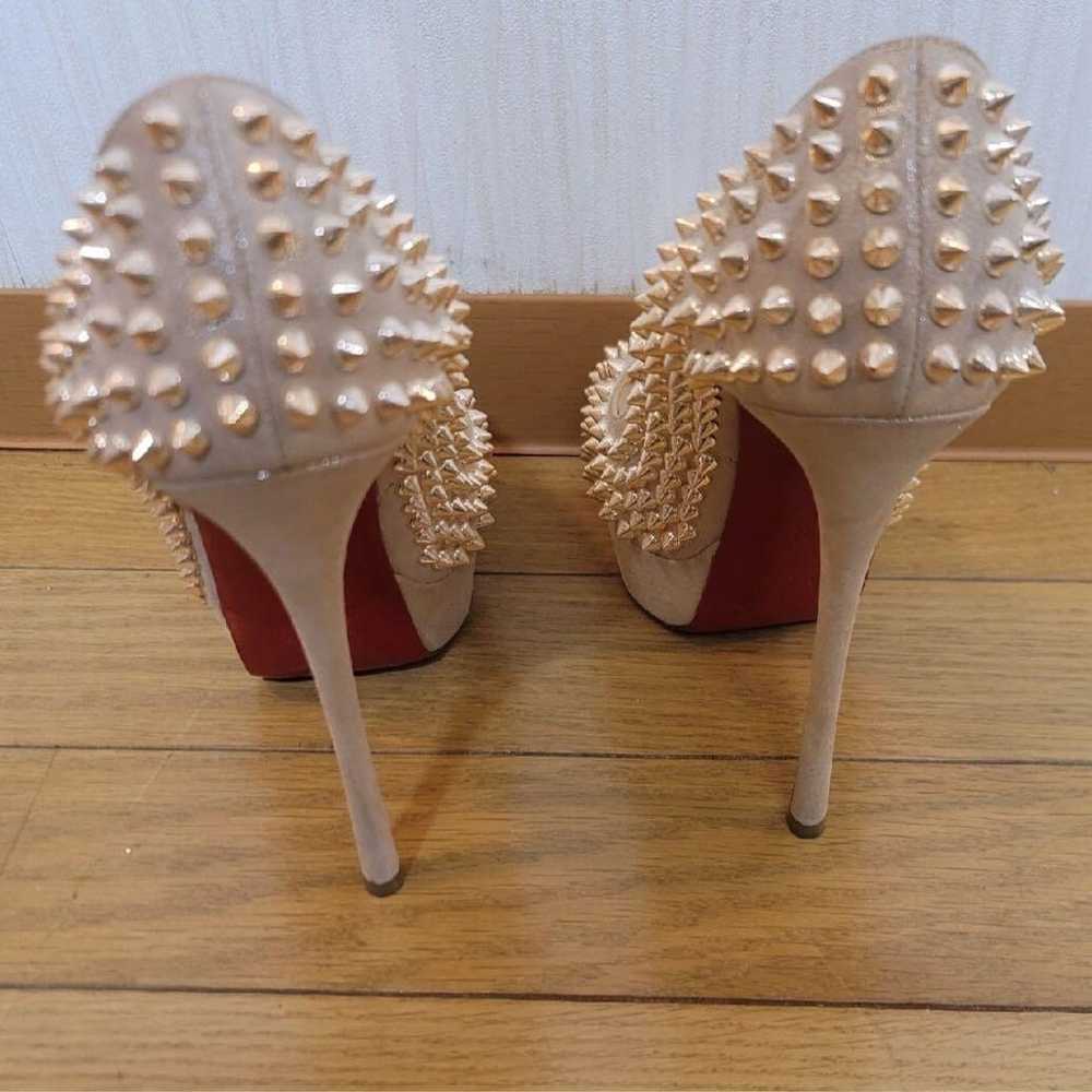 Christian Louboutin Beige Studded Open-Toe - image 3