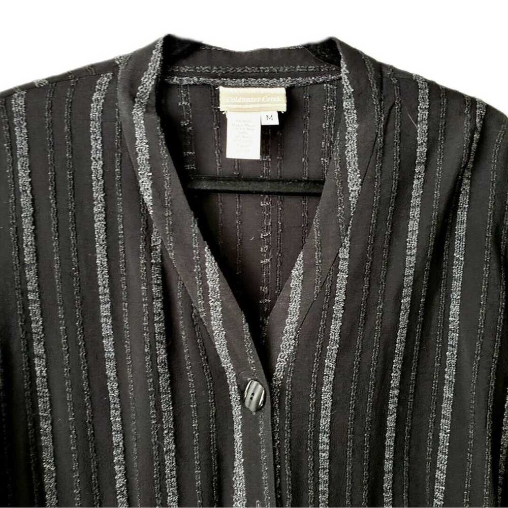 Vintage Coldwater Creek Black Stripe Tunic Top Sz… - image 2