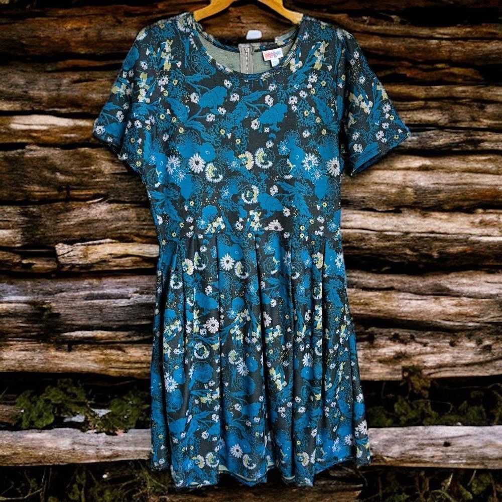 Other LuLaRoe Womens Dress 2XL Amelia Teal Floral… - image 1