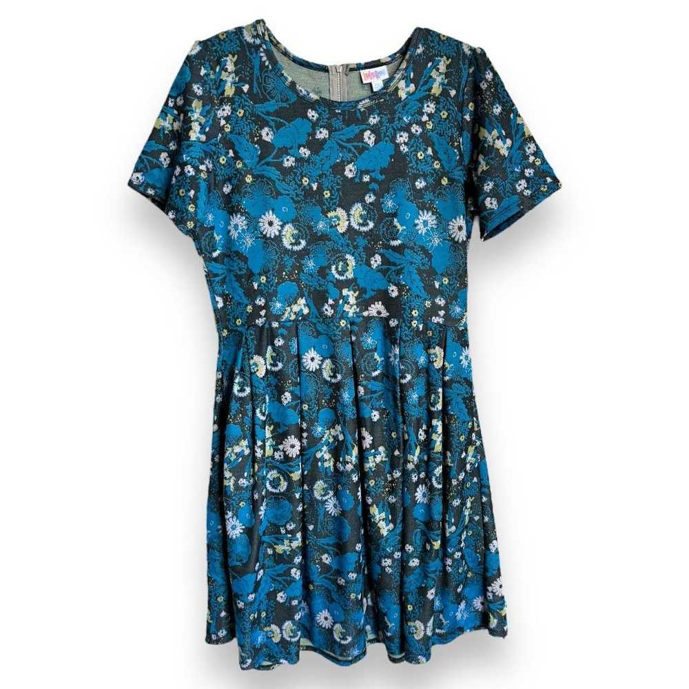 Other LuLaRoe Womens Dress 2XL Amelia Teal Floral… - image 2