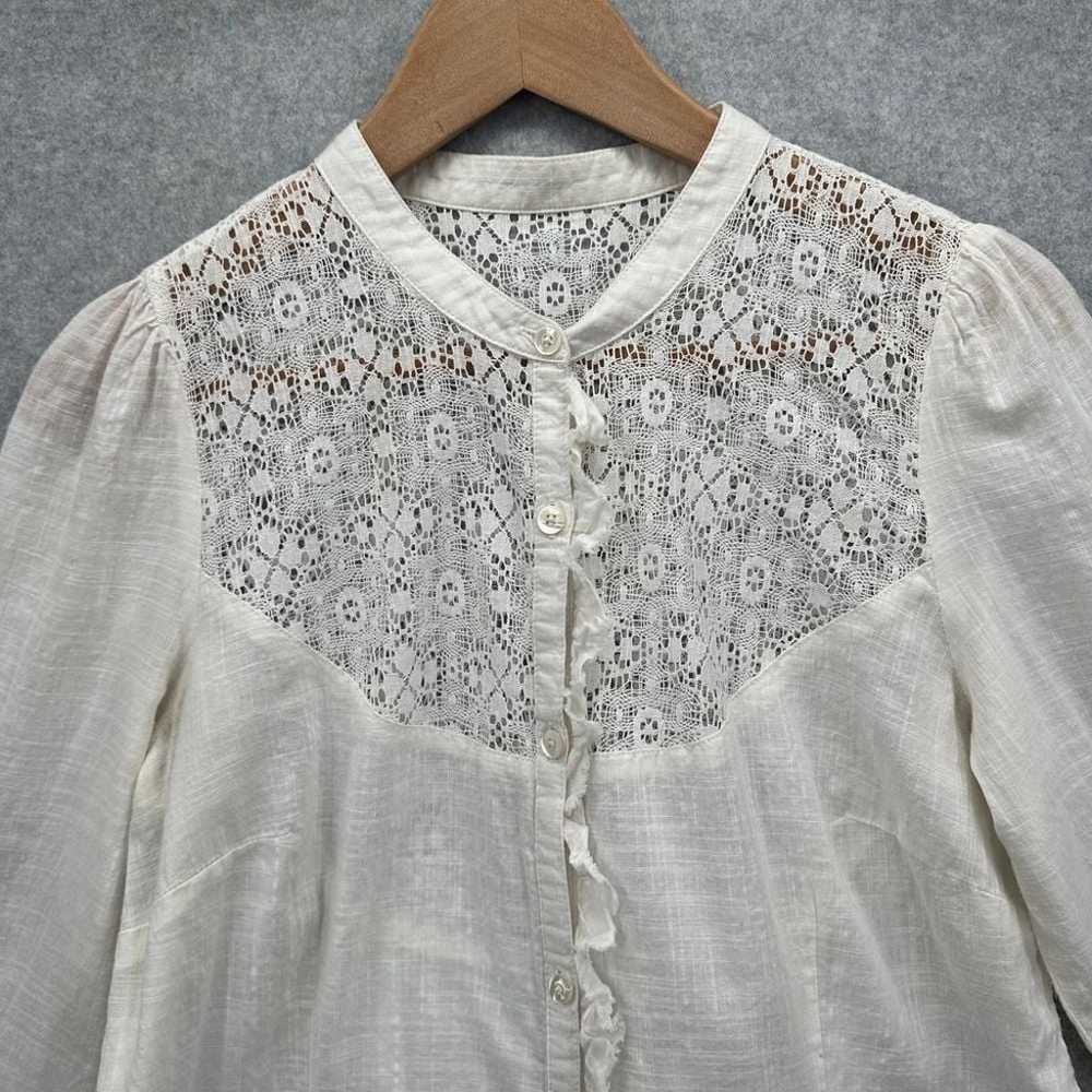 Free people Ivory Tunic Top Vintage Inspired Lace… - image 4