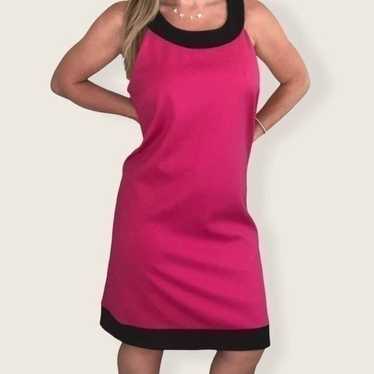 Ann Taylor LOFT bright pink and black dress