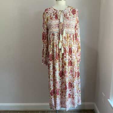 R. Vivimos Bohemian Floral Maxi Dress Size M