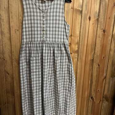 Woolrich plaid flannel 100% cotton midi dress siz… - image 1