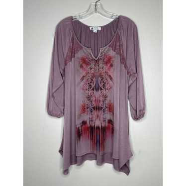 Unity World Mauve Long Sleeve blouse with Lace & R