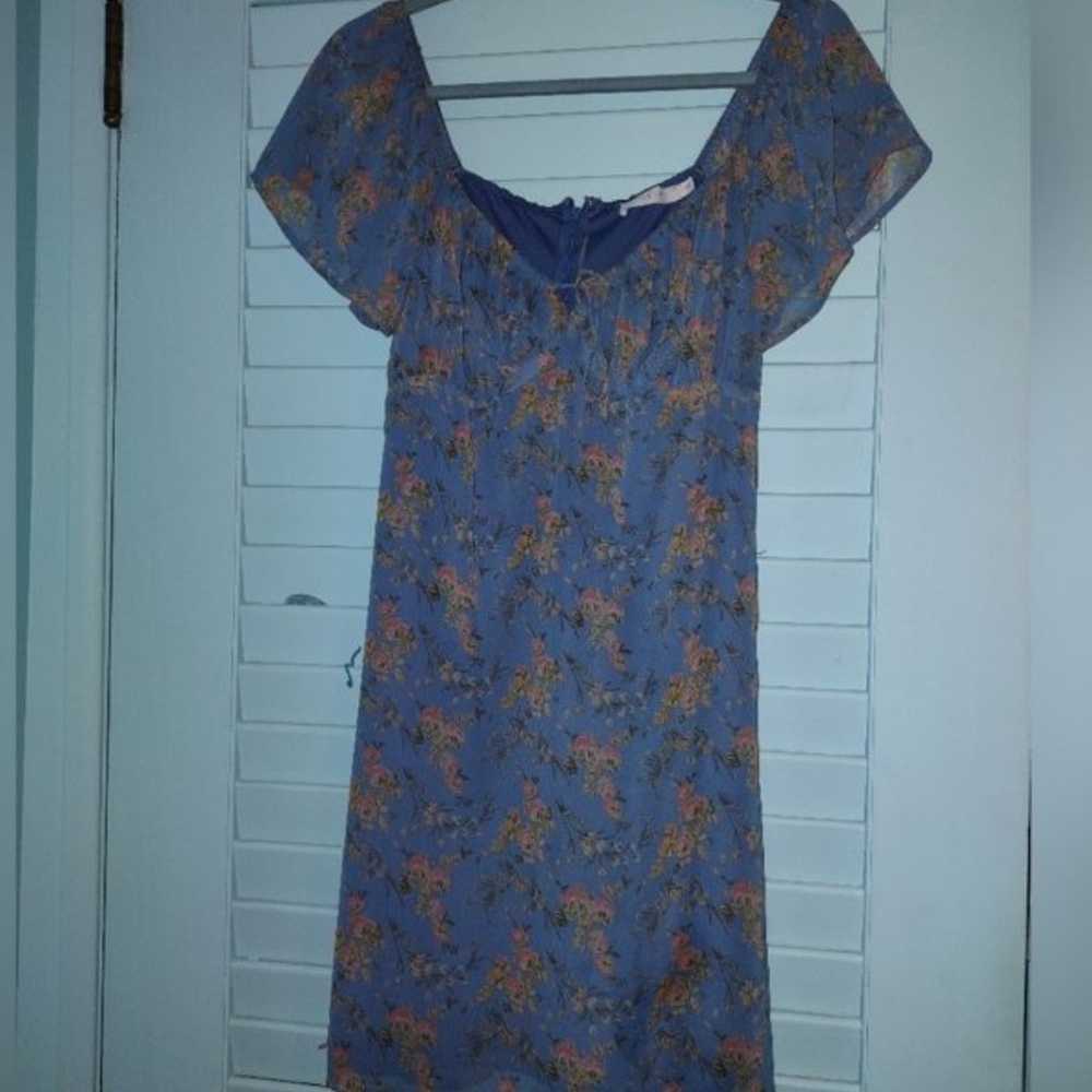 Blue floral milkmaid babydoll minidress from lush… - image 2