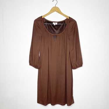 Milly New York Brown Scoop Neck Dress Size Large - image 1