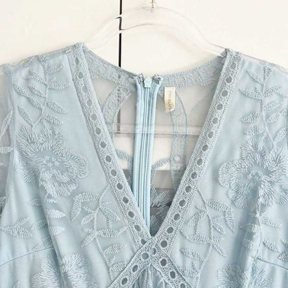 PinkBlush Light Blue Lace Mesh Overlay Maternity … - image 3