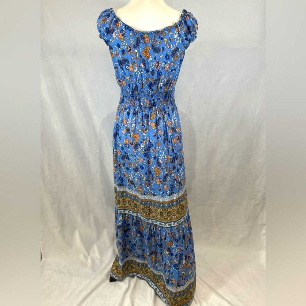 Gorgeous boho smocked maxi dress size medium - image 6