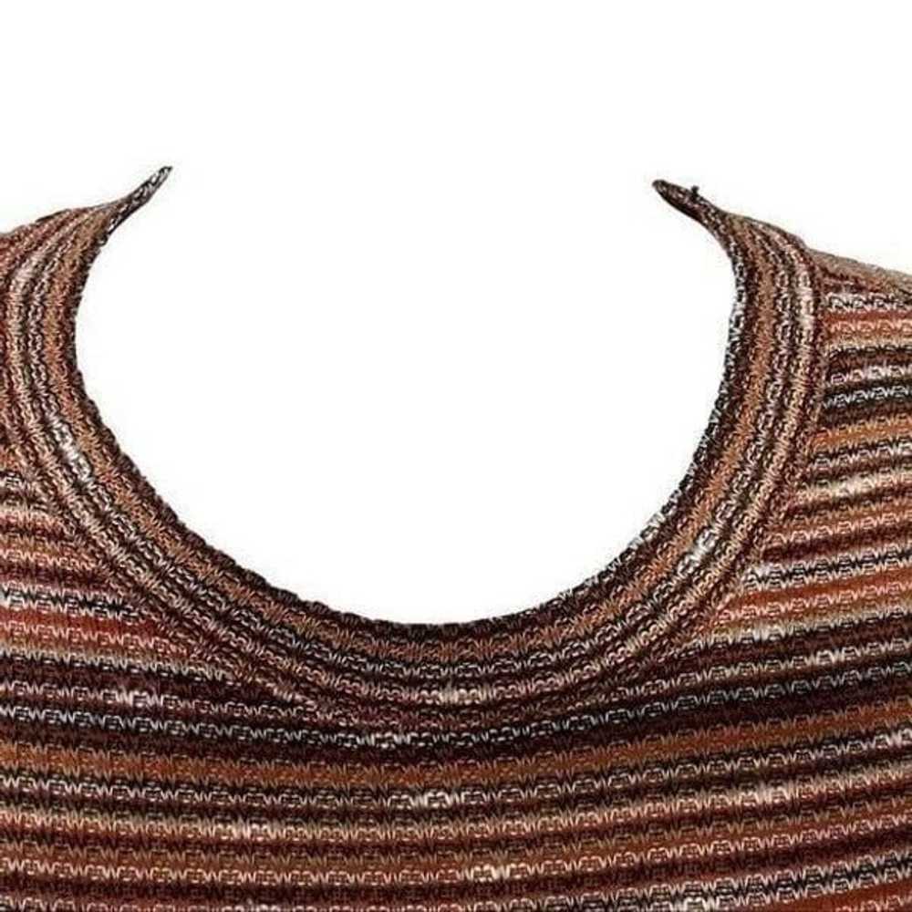 New Directions Mock Neck Striped Autumn Red Cambr… - image 3