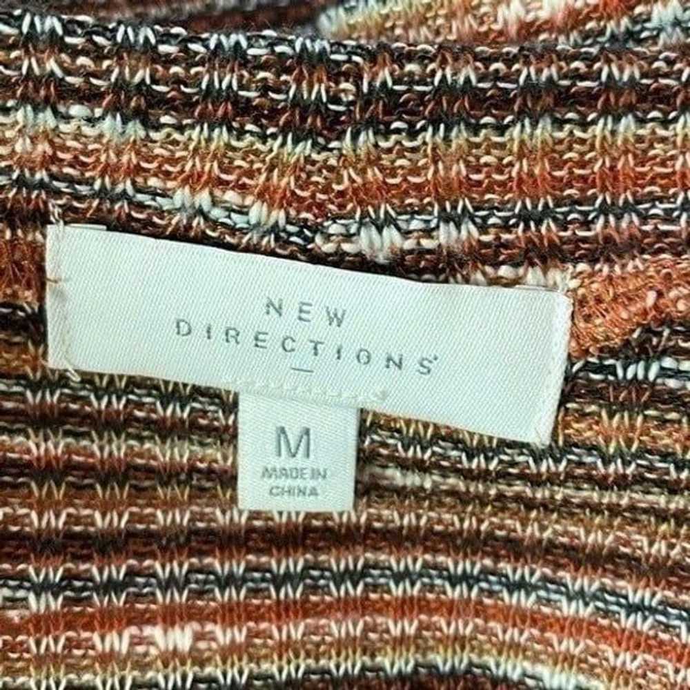 New Directions Mock Neck Striped Autumn Red Cambr… - image 6