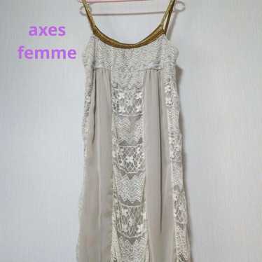 Axes Femme Long Camisole Dress Lace