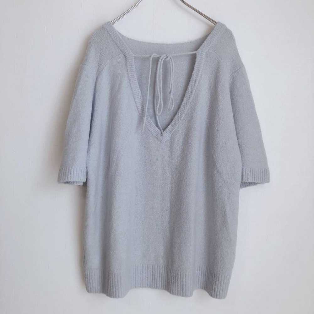 Snidel Short Sleeve Knit Sweater Top Plain Cute B… - image 2