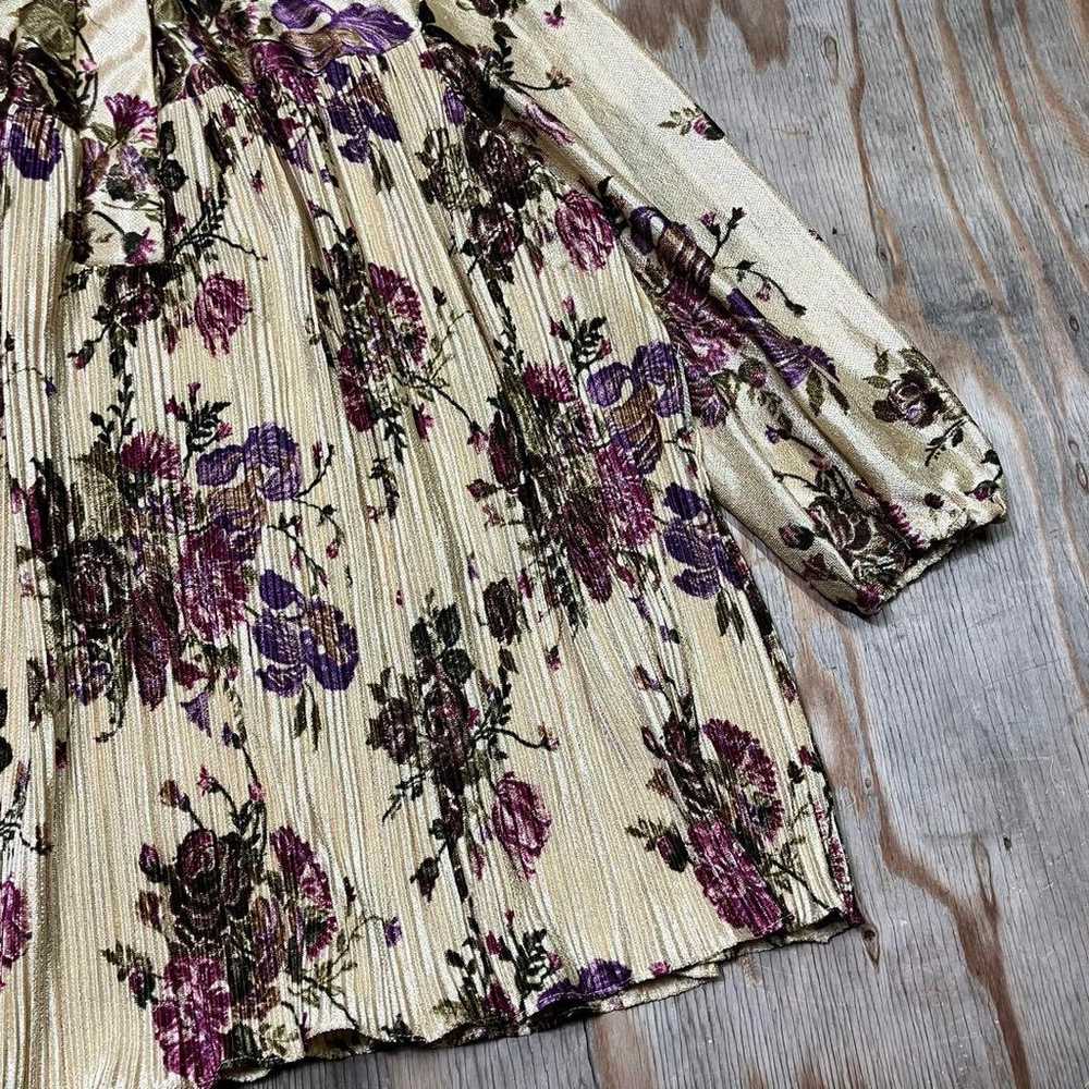 90s Floral Rose Pullover Blouse Tunic Vintage - image 4