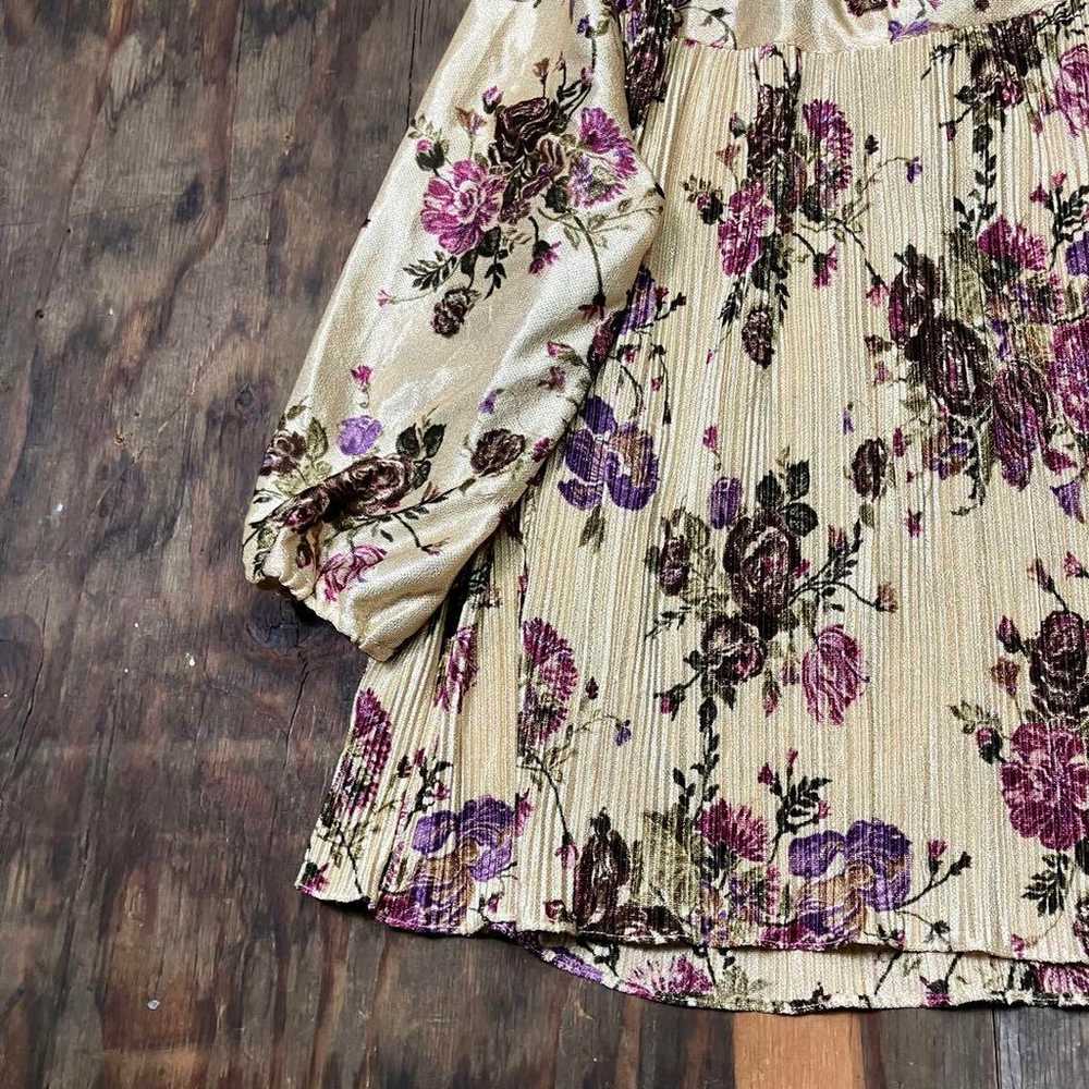 90s Floral Rose Pullover Blouse Tunic Vintage - image 9