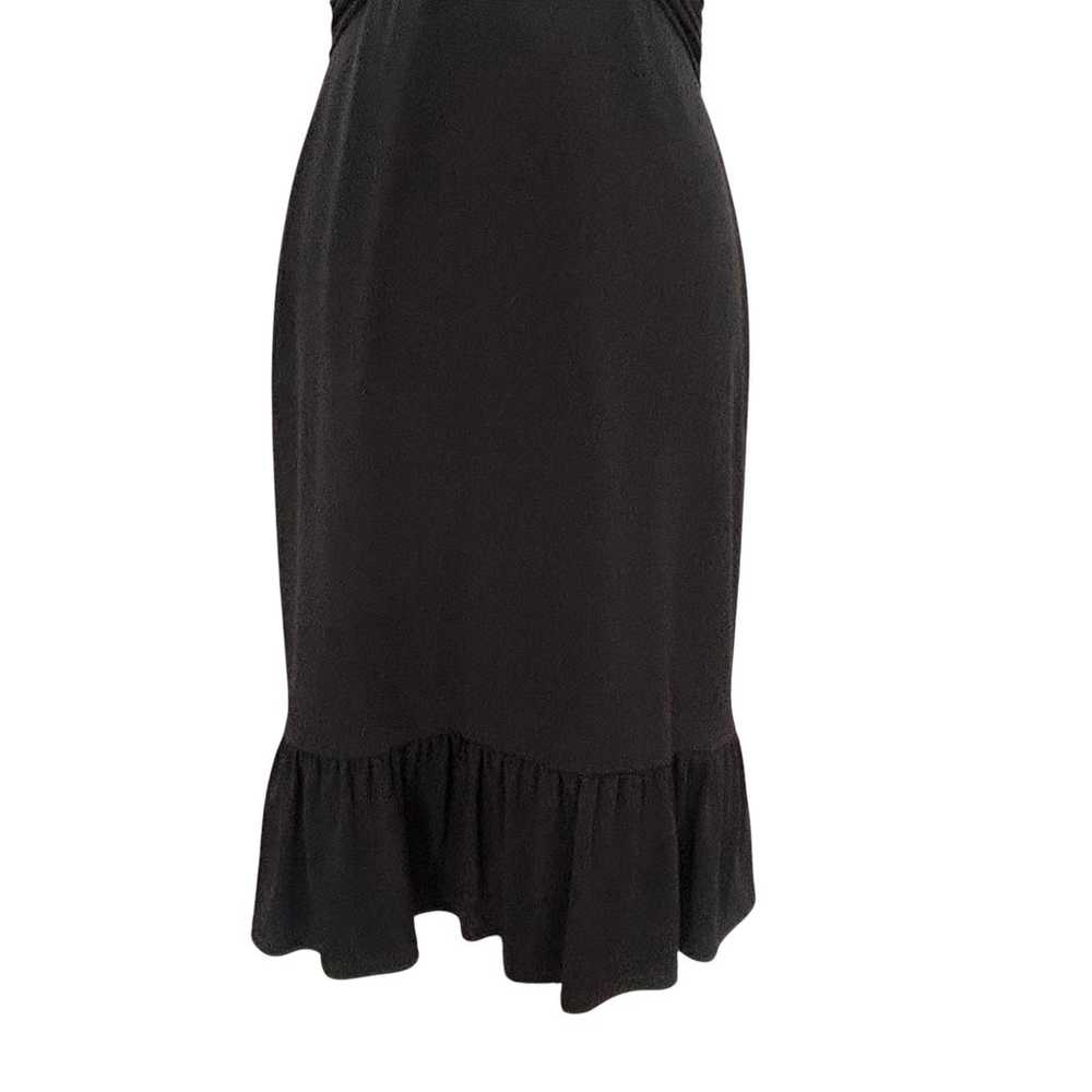 WHBM Black Knit Sleeveless DRESS 6 Ruffle Ruched … - image 4