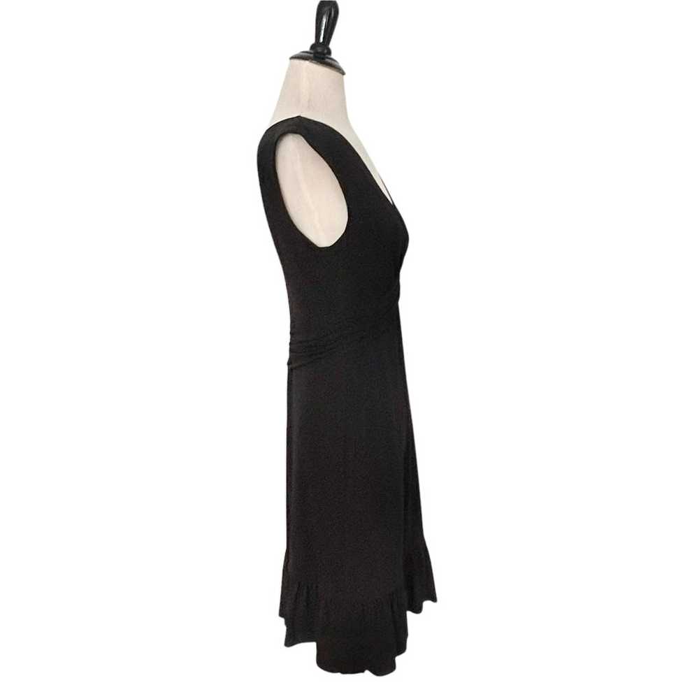 WHBM Black Knit Sleeveless DRESS 6 Ruffle Ruched … - image 7