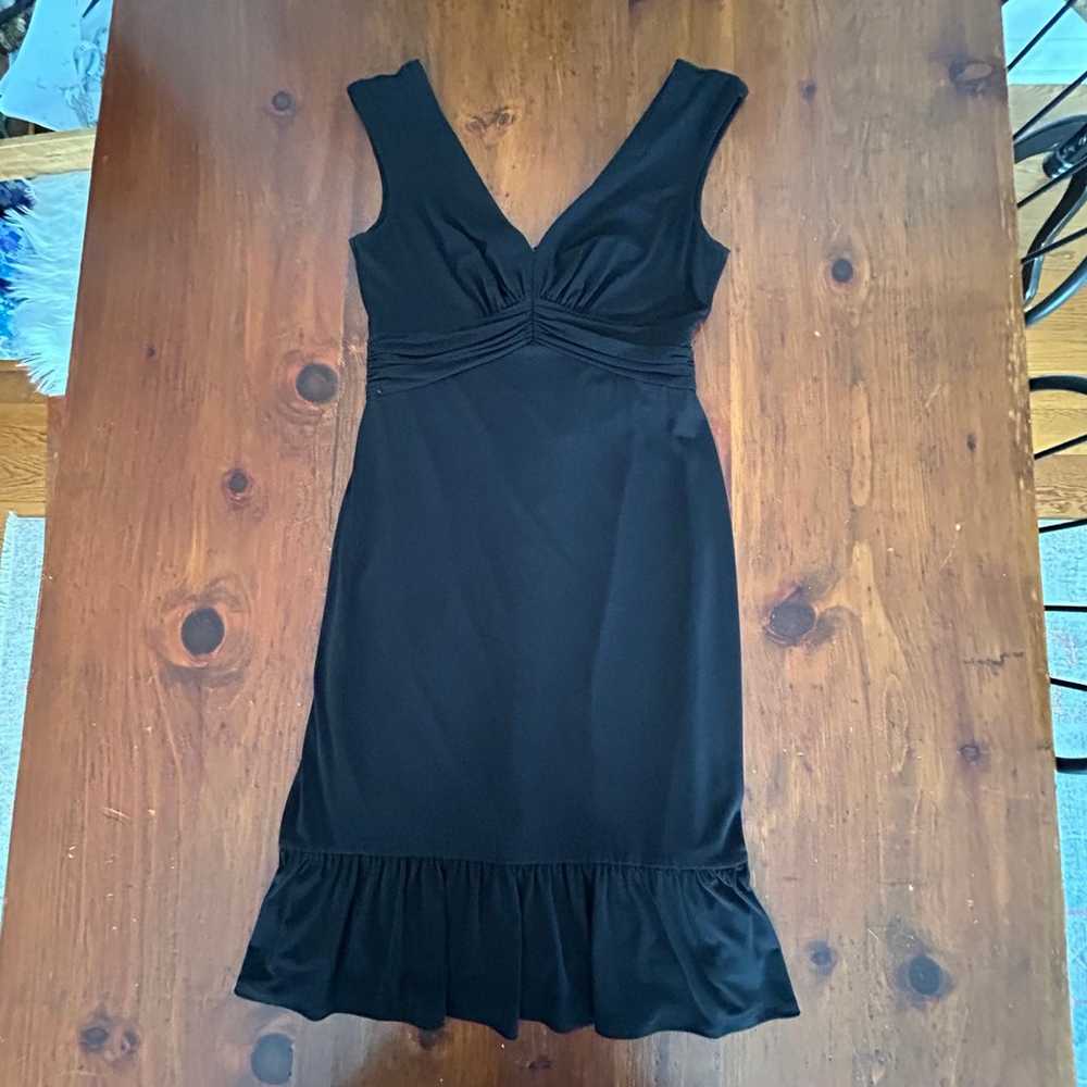 WHBM Black Knit Sleeveless DRESS 6 Ruffle Ruched … - image 8