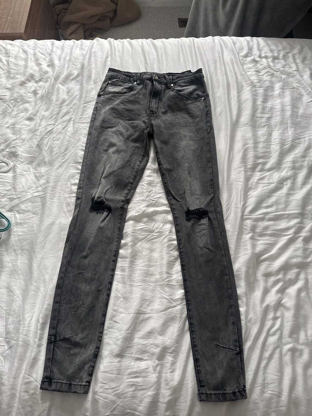 Kollar Clothing Kollar Denim Grey Distressed Jeans - image 1