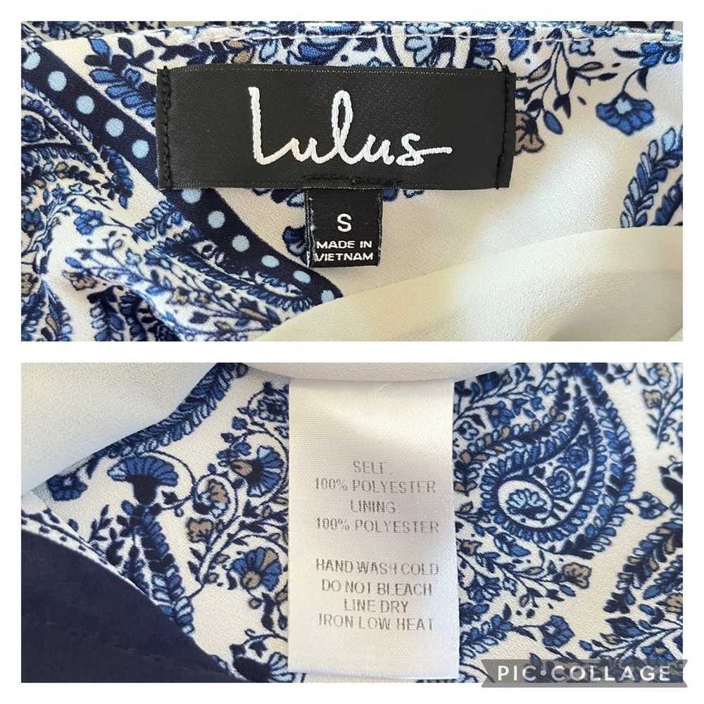 Lulus Taj Mahal Tour Blue Paisley Open Back Shift… - image 12