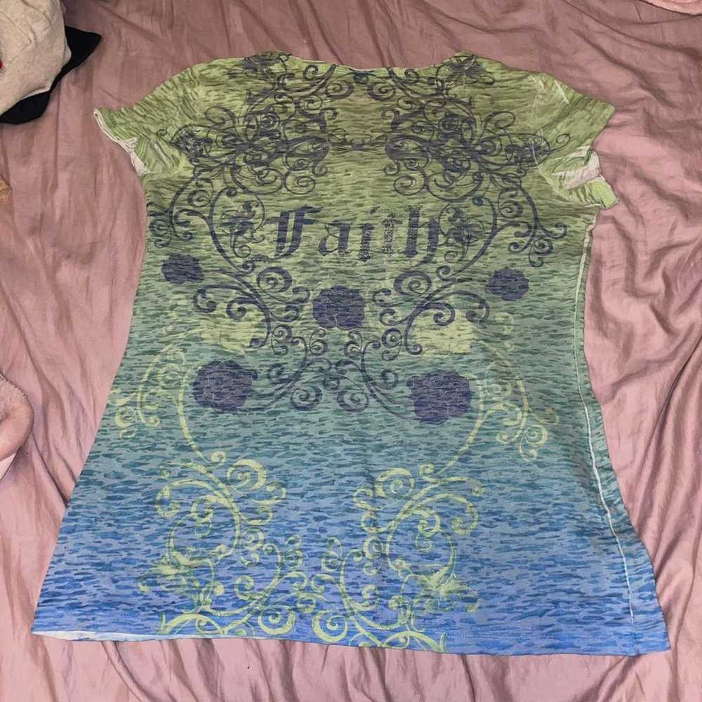 Vintage mallgoth grunge fairy blue and green and … - image 2