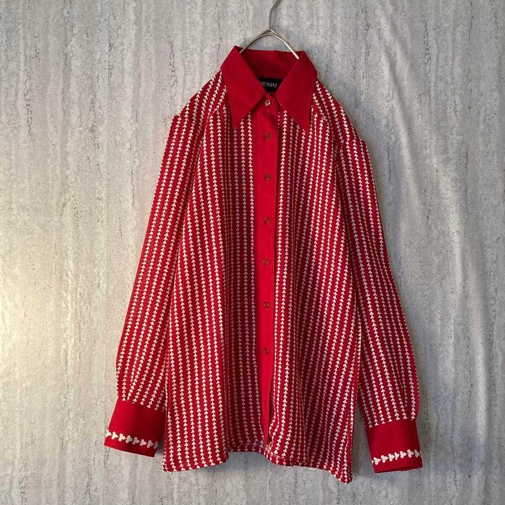 Vintage blouse, stripe, retro, pop, triangular co… - image 2