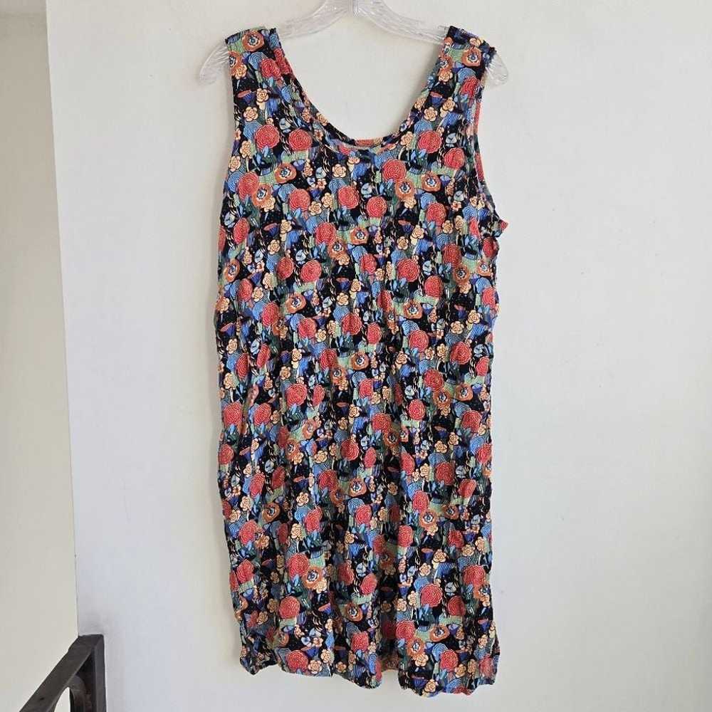 Flax Floral Print Mini Sleeveless Dress - image 1