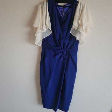 Blue Frill Sleeve Party Dress - image 1