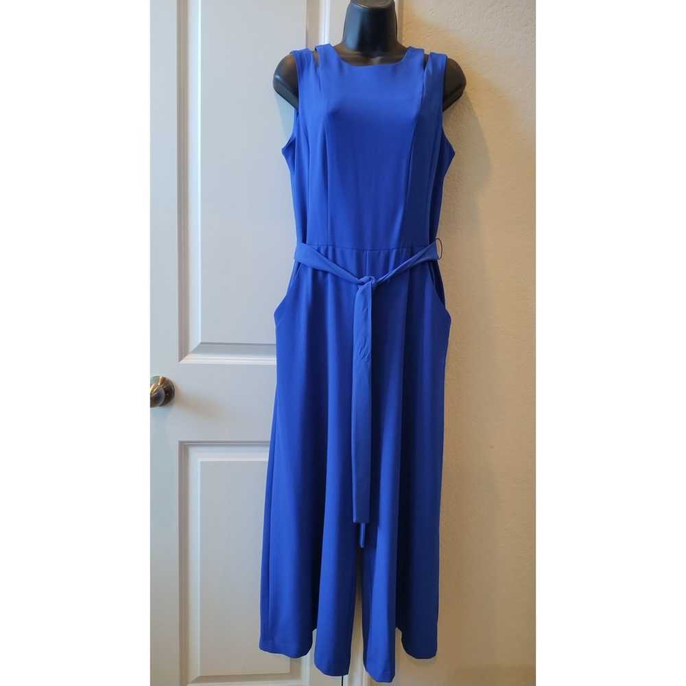 Danny and Nicole Royal Blue Sleeveless Belted Wid… - image 1