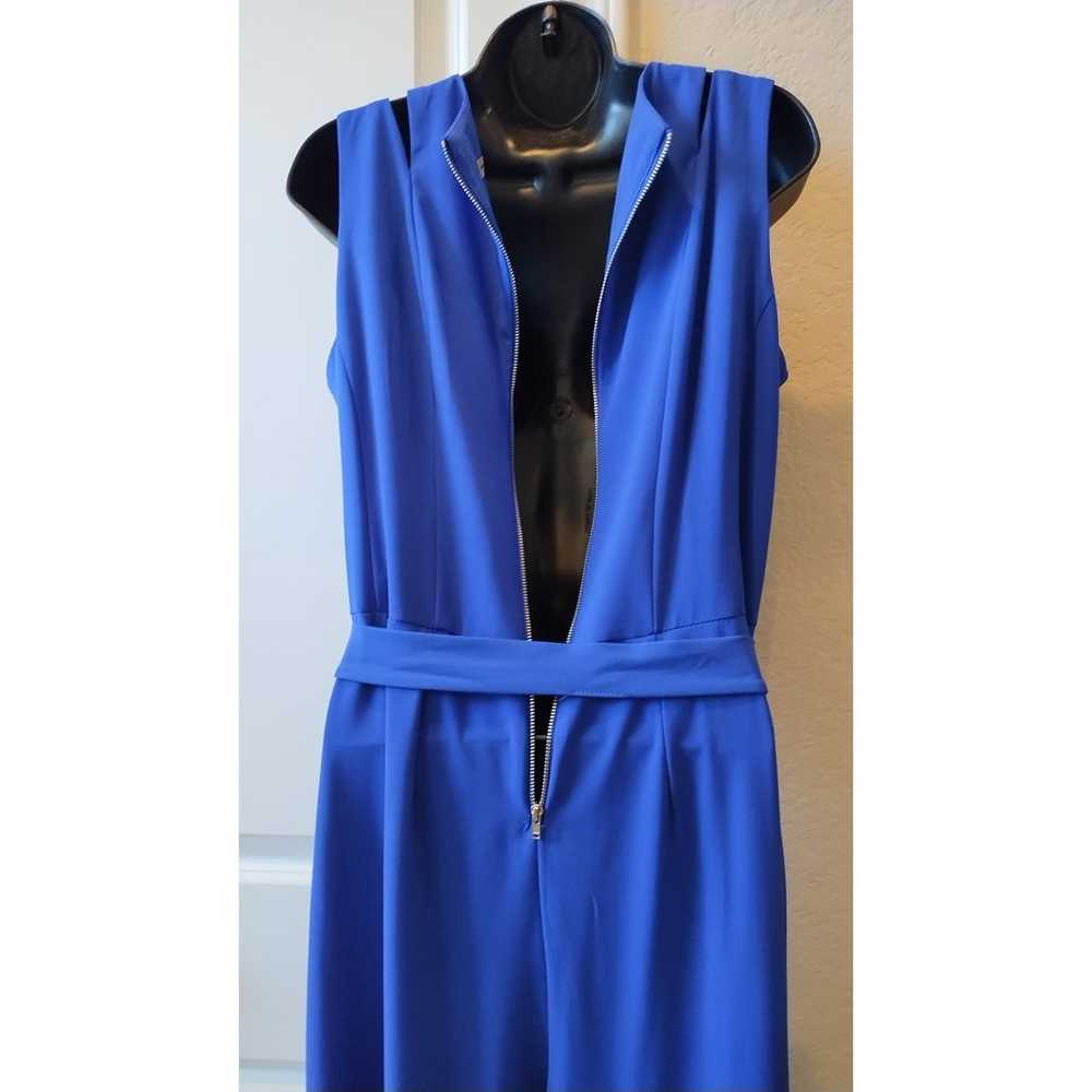 Danny and Nicole Royal Blue Sleeveless Belted Wid… - image 5