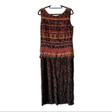 Dress Barn Sleeveless Multi-color Straight Maxi Dr