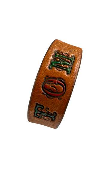 Vintage 1970s Hand Tooled Leather Bracelet Selecte