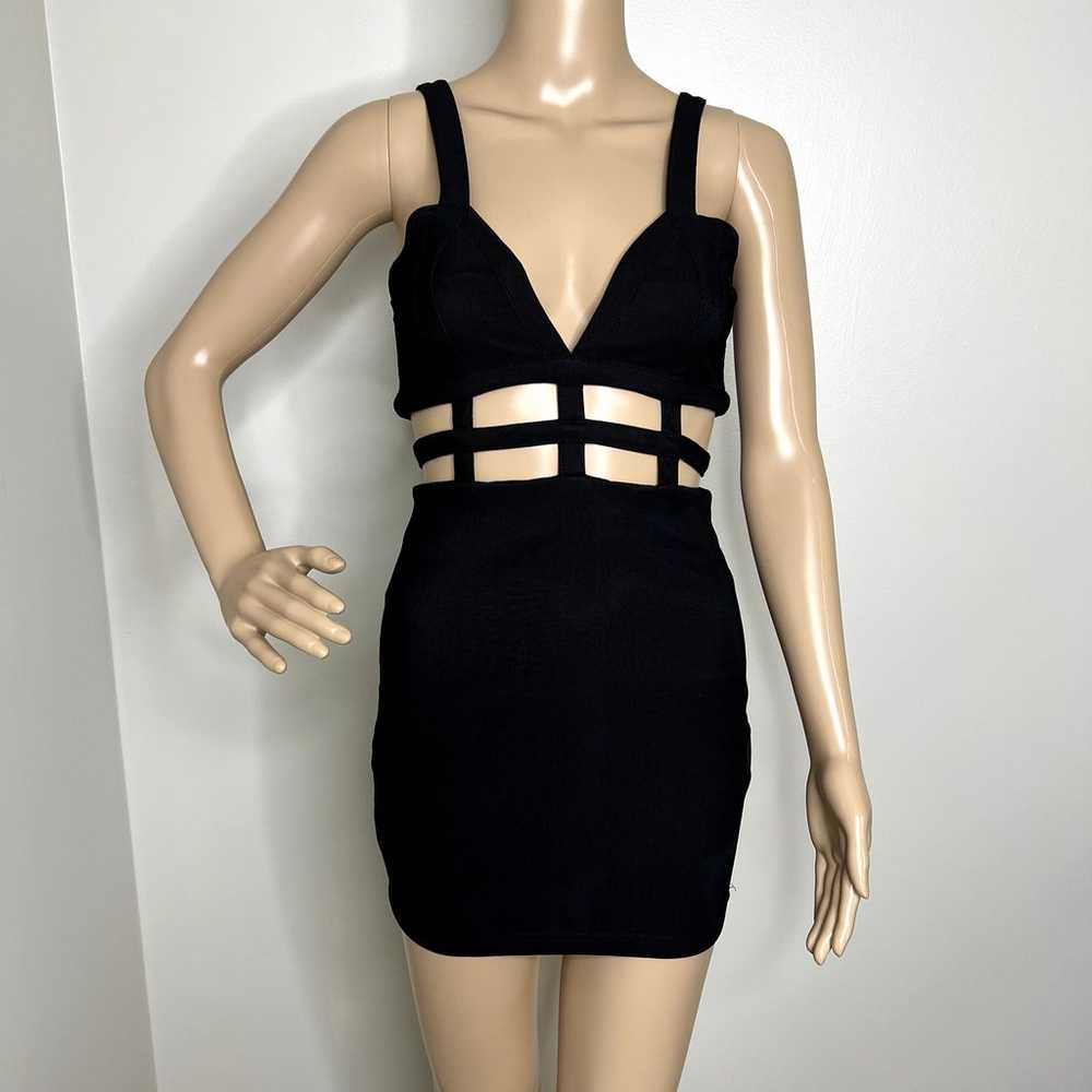 Tobi Black Caged Cutout Mini Dress - image 1