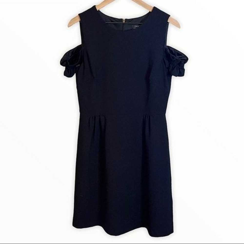 Tahari ASL black cold shoulder short sleeve A-lin… - image 4