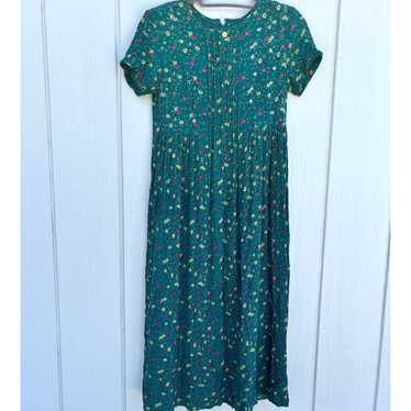 Vintage Robbie Bee Midi Dress, Green Ditsy Floral… - image 1