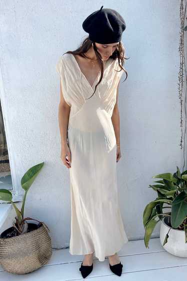 1930s Silk + Lace Cream Slip Dress Selected by Mad