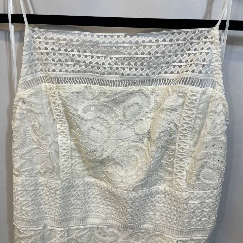 Topshop White Lace Crochet Square Neck Stretch Mi… - image 4