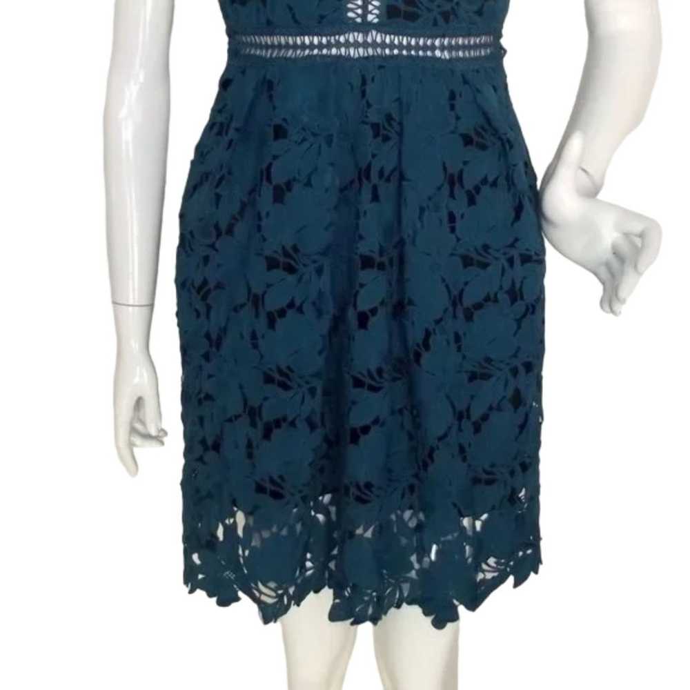 ROMEO & JULIET Dress, M, Teal Floral Eyelet Lace,… - image 7