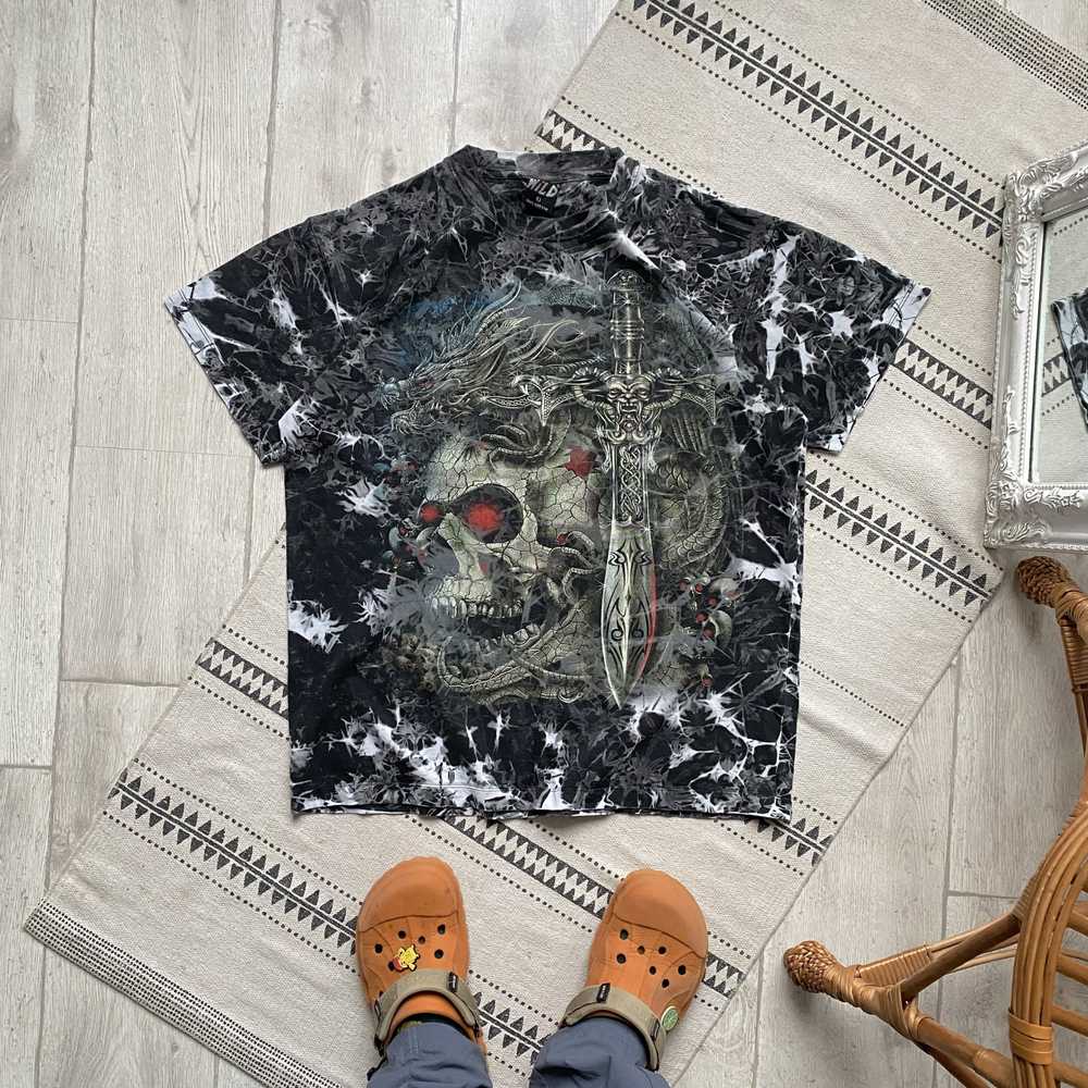 Expert Horror × Rock T Shirt × Skulls 💀Vintage 9… - image 1